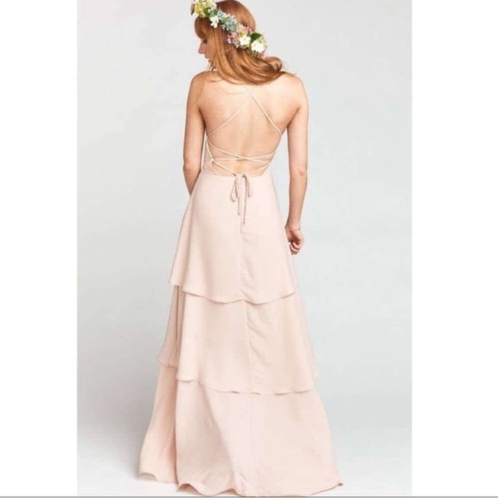 EUC! Show Me Your MuMu Pink Tiered Backless Sundress